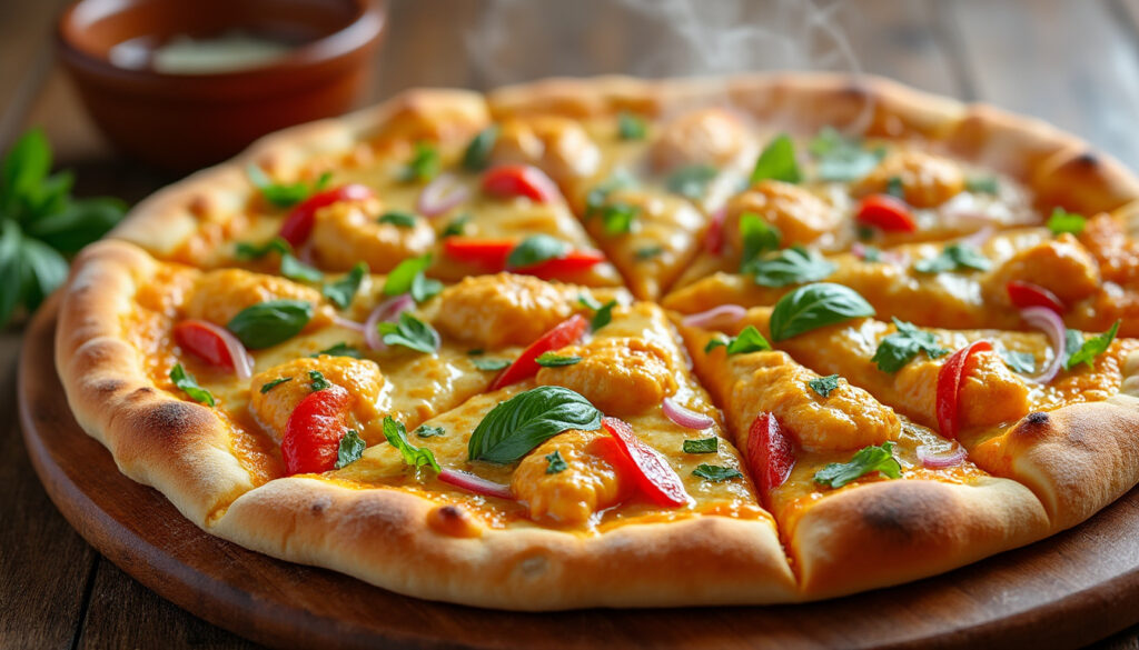 découvrez notre recette facile et savoureuse de pizza poulet curry, parfaite pour un repas original et gourmand à préparer chez vous en toute simplicité.