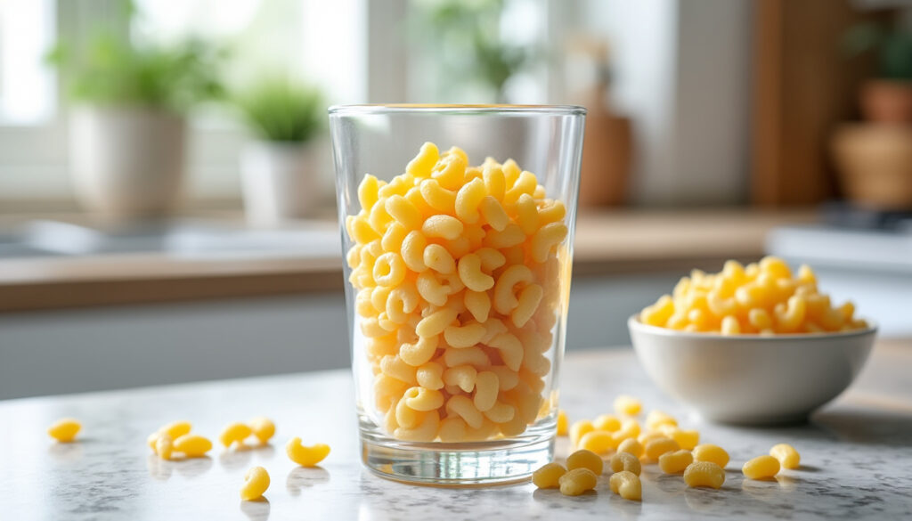 découvrez quelle quantité de coquillettes prévoir par personne et comment mesurer facilement une portion à l’aide d’un verre.