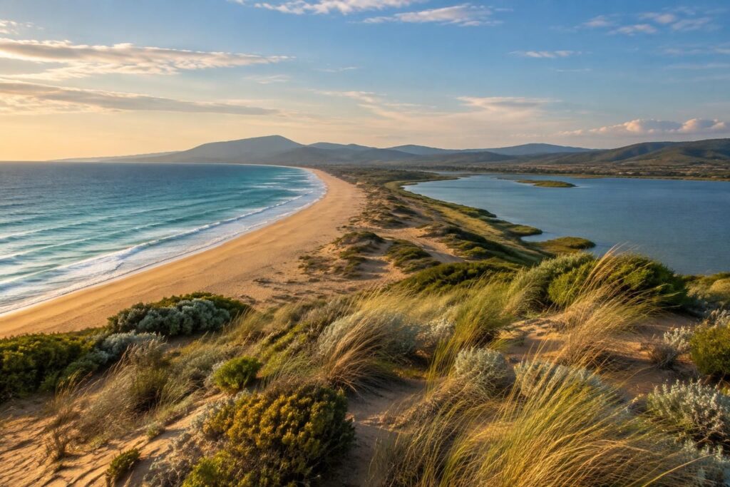 découvrez la plage sauvage d’halikounas, à corfou, entre les eaux turquoise de la mer ionienne et le lac korission.