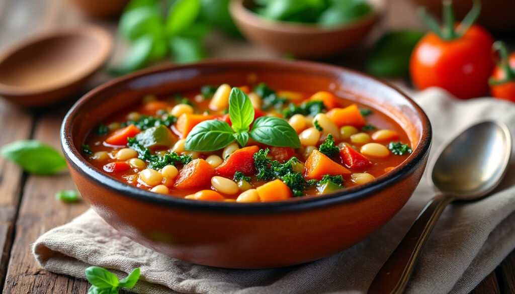 découvrez la recette traditionnelle du minestrone de grand-mère italienne : une soupe généreuse, simple à préparer et pleine de légumes et de saveurs.