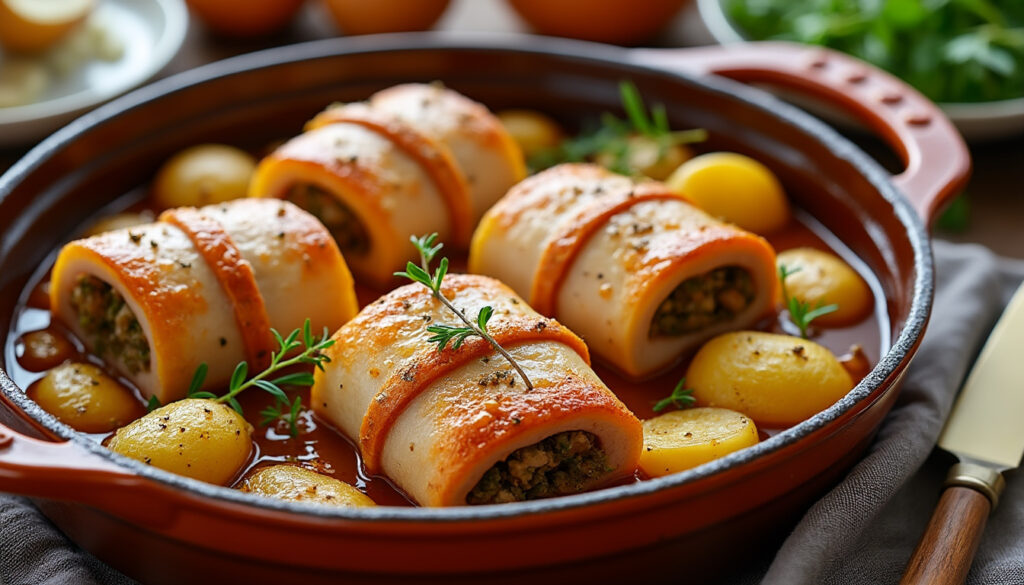 découvrez une recette simple et rapide de paupiettes de porc au four, savoureuses et tendres, avec des étapes faciles à suivre.